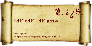 Máté Ágota névjegykártya