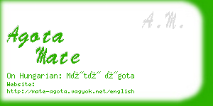 agota mate business card